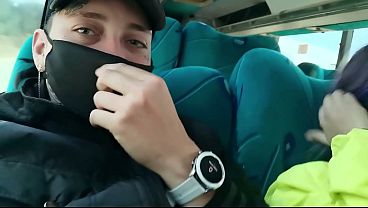 Blowjob and fucking with creampie in public service bus – BlakeProductions