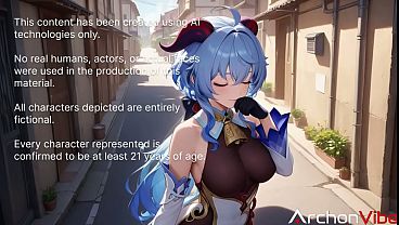Caught a Ganyu on stealing and she make me sloppy a blowjob in the alley for my silence [AI]
