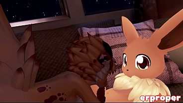 Erpleasure – eevee fury gets sucked by succubus kobold