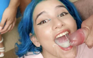 PremiumBukkake – Min Galilea swallows 64 huge cumshots in mouthful bukkake