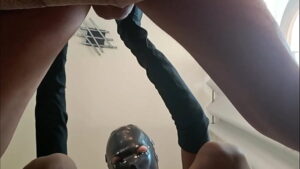 Preview Milf blowjob scene wearing lon black gloves, with oral creampie