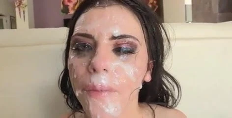 Adriana Chechik gets her slutty face covered in sticky cum