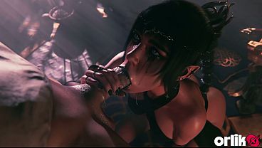 Dark Elf Fanstasy Sloppy Blowjob & Moans For Big Dick – 3D Animated Fantasy Porn