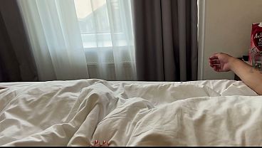 Morning ritual: a pregnant wife wakes her husband up with a deep blowjob and hot sex