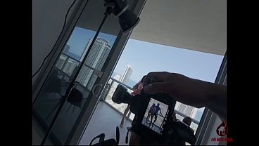 BTS Sexy Zoey Foxx gives sloppy head on penthouse balcony